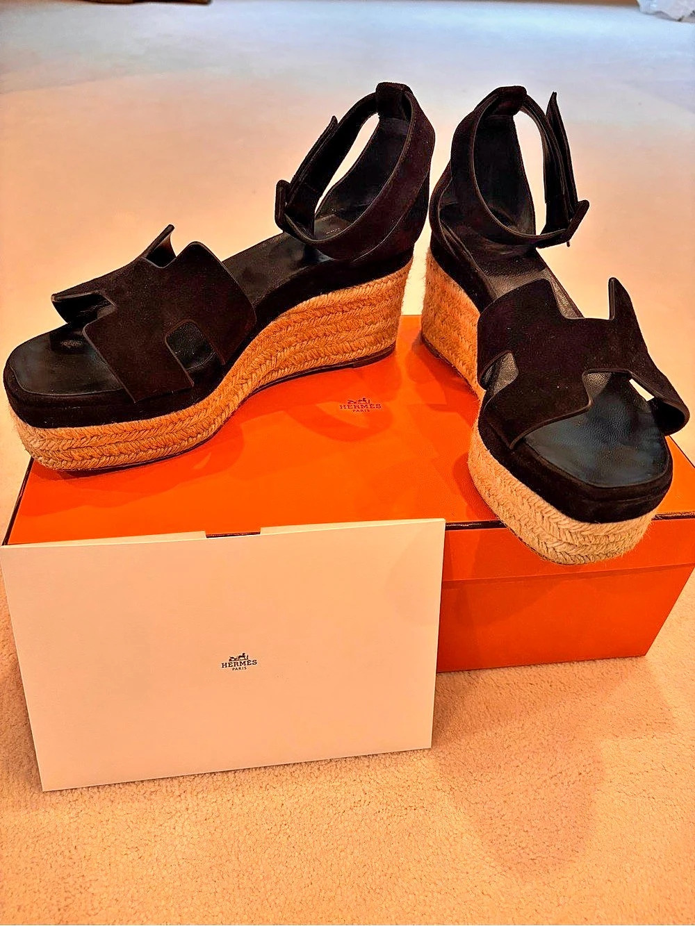 Hermes Elda Espadrille, Noir - 39